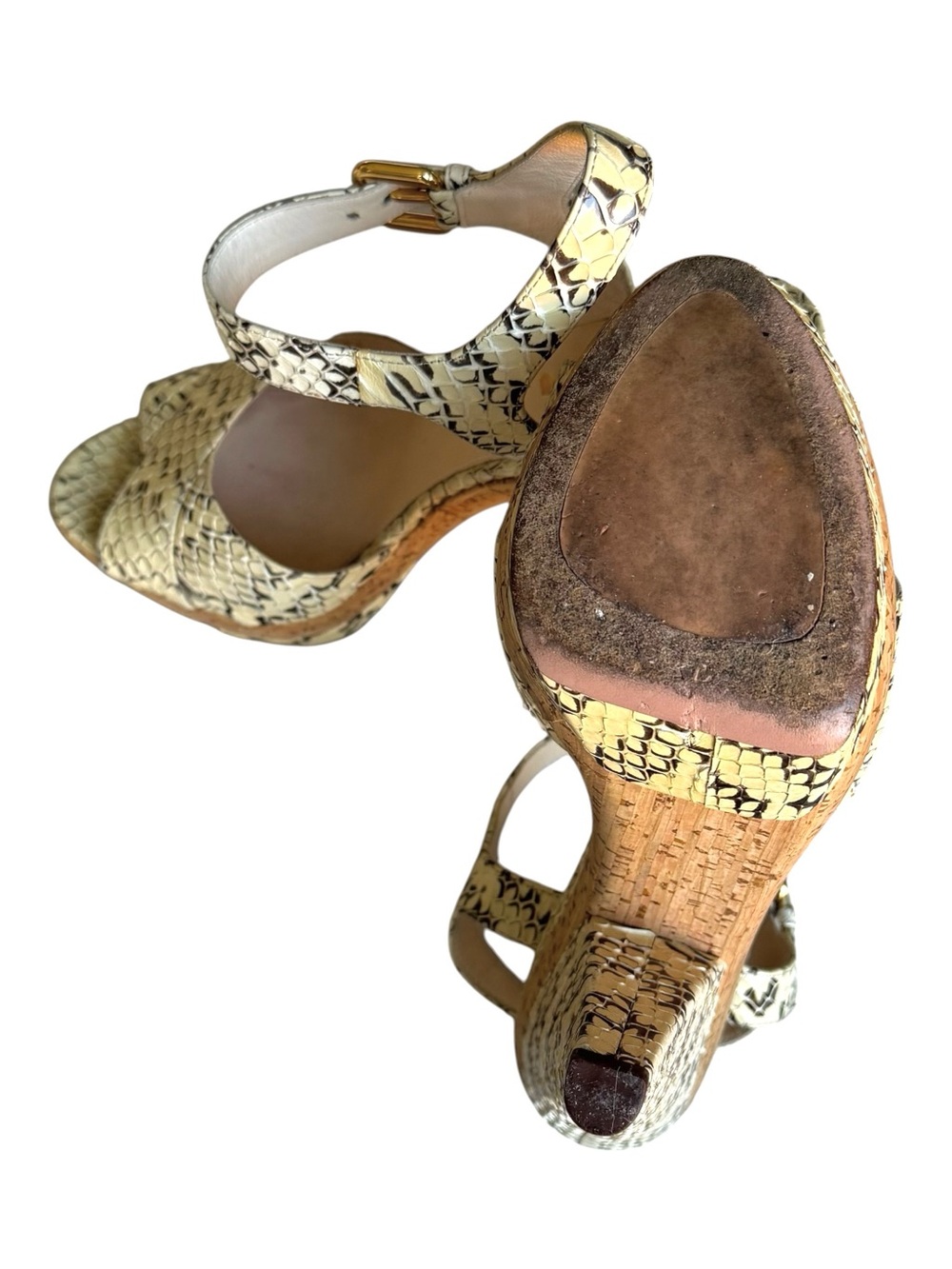 Prada Snakeskin Python Platform Sandals - Picture 12 of 12